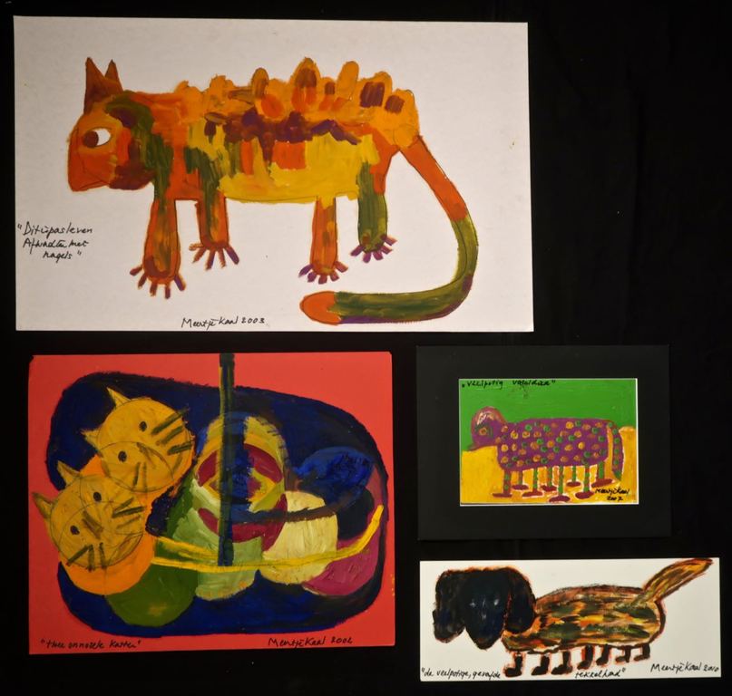 Lot met 4x olieverf op karton van Meertje Kaal kopen? Bied vanaf 1!