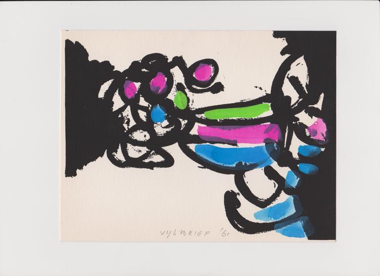 Ernst Vijlbrief, penseel tekening in Cobra stijl kopen? Bied vanaf 25!