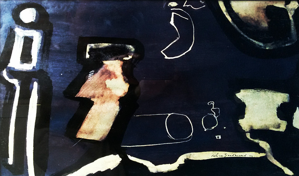 Pieter van Goudzwaard - Abstract (1962), gemengde techniek (prachtig ingelijst) kopen? Bied vanaf 115!