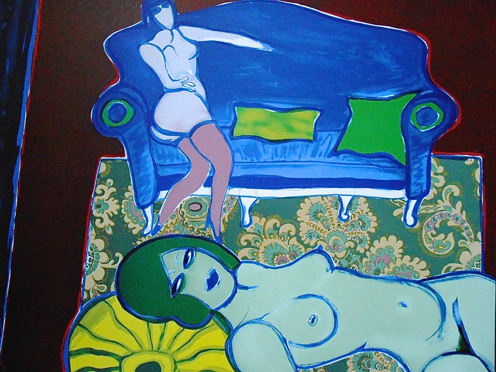 Handgesigneerd litho uit 1979. Le divan Blue kopen? Bied vanaf 1!