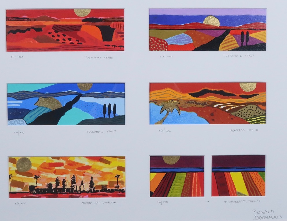 Ronald Boonacker: Zesluik van Zeefdrukken, Z.T. - Ingelijst kopen? Bied vanaf 80!