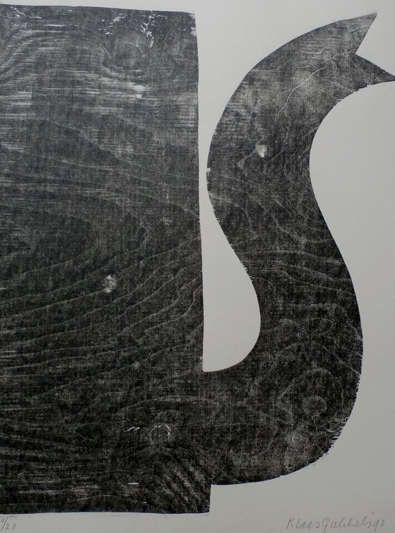 Klaas Gubbels - houtsnede - 1990 verkocht voor € 395!