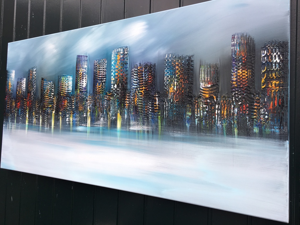 Gena - Skyline - Acrylverf op doek  kopen? Bied vanaf 315!