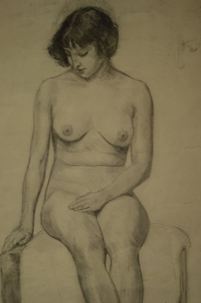 Dirk Osinga, staand naakt - tekening 43x25 z.j.  kopen? Bied vanaf 100!