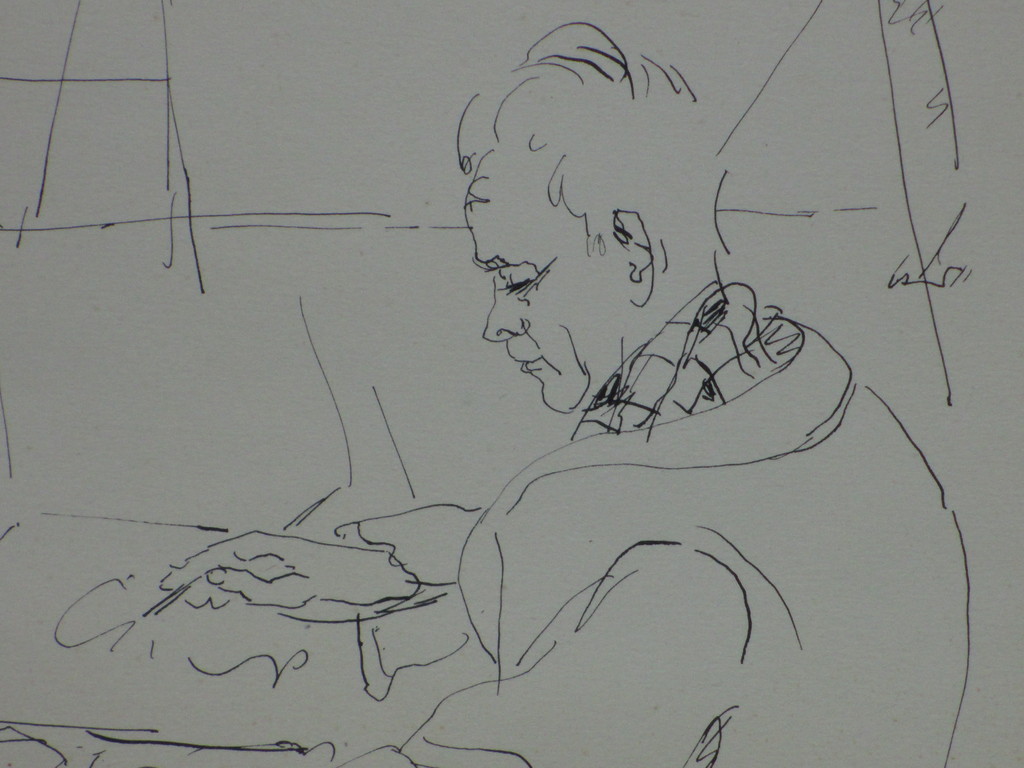 Lili Pieter van Leer, Tekenende man, Pentekening kopen? Bied vanaf 1!