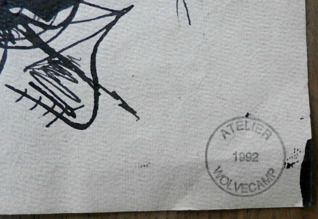 Theo Wolvecamp - inkttekening aan 2 zijden tekening - 1992 kopen? Bied vanaf 250!