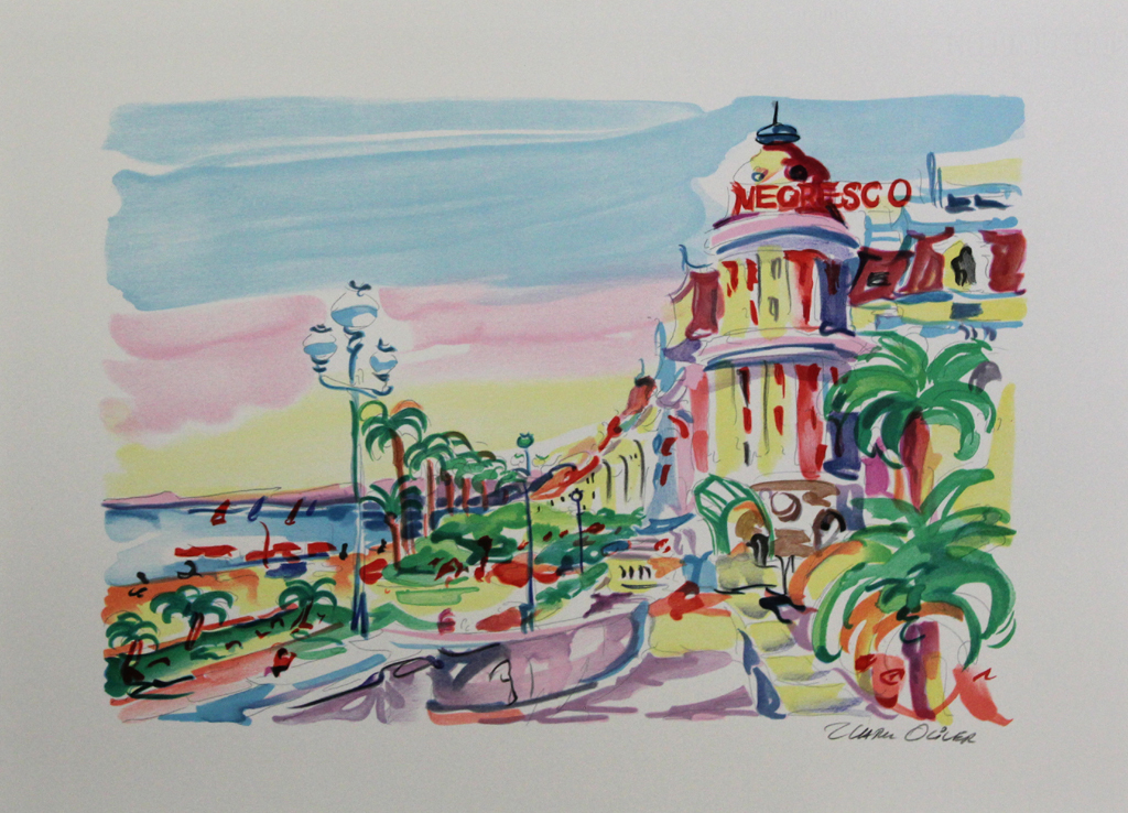 OLIVIER ZLATKU - NICE, zomerse lithografie, handgesigneerd kopen? Bied vanaf 1!