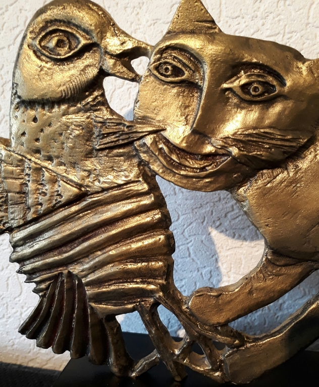 Corneille sculptuur groot Chat Amoureaux de l'Oiseau kopen? Bied vanaf 850!