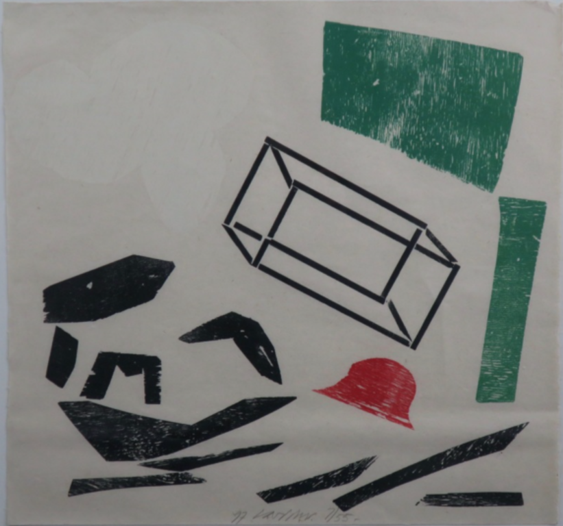 Carel Visser: Houtsnede, Zonder titel kopen? Bied vanaf 40!