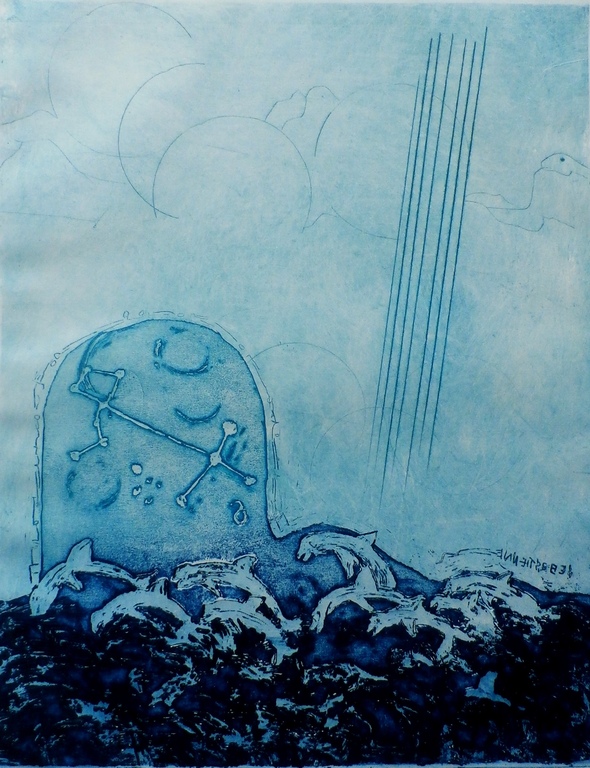 Jan Montyn - ets; In het teken van de dolfijn - 1998 kopen? Bied vanaf 150!