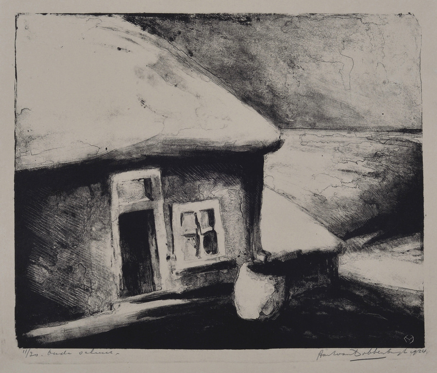 Aart van Dobbenburgh: Litho - Oude schuur - 1924 verkocht voor € 70!