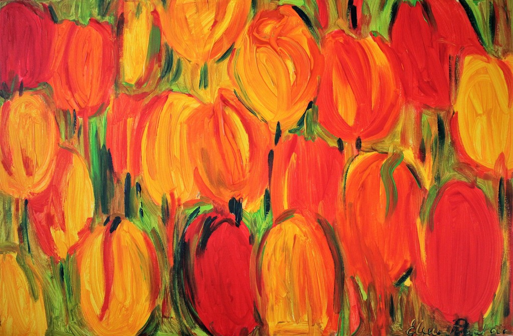 Elena Polyakova: Acrylverf ,  Tulpen kopen? Bied vanaf 145!