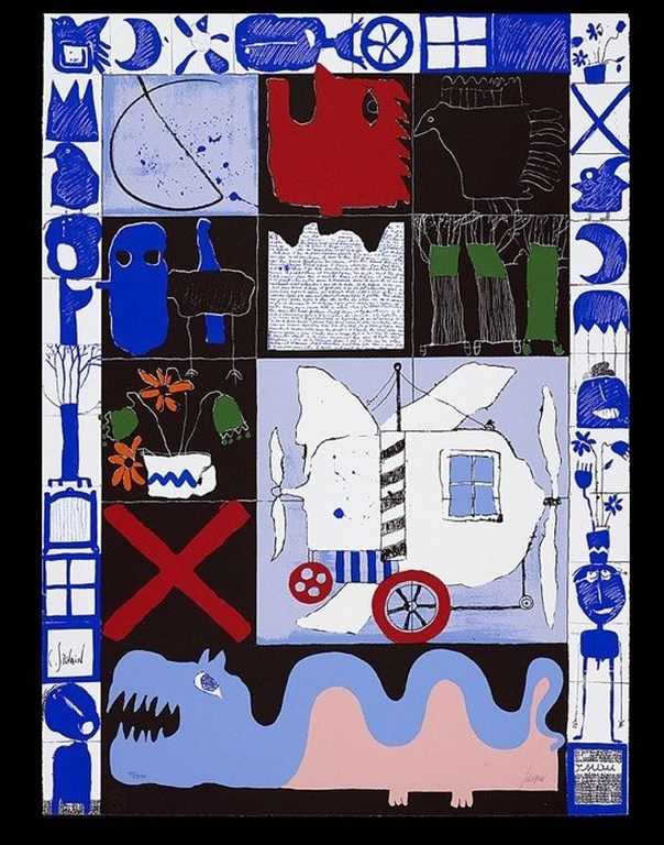 Christian Silvain: Zeefdruk, Vol de nuit (Groot!) verkocht voor € 150!