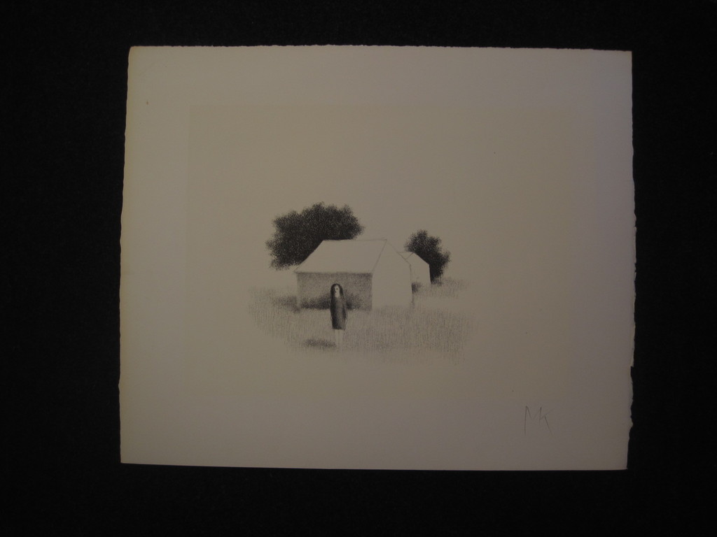 Typisch verstild werk van Metten Koornstra 1912-1978 Litho "vrouw in landschap"  kopen? Bied vanaf 1!