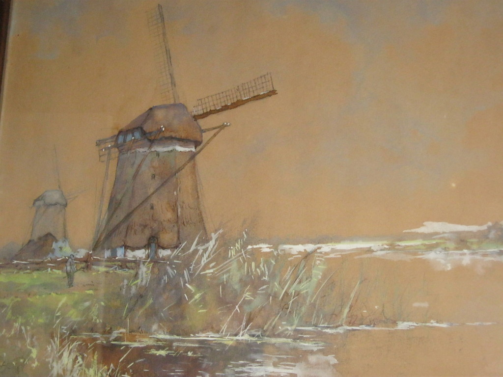 J.C. van der  Heijden  Aquarelle  Landschap met Molen kopen? Bied vanaf 35!
