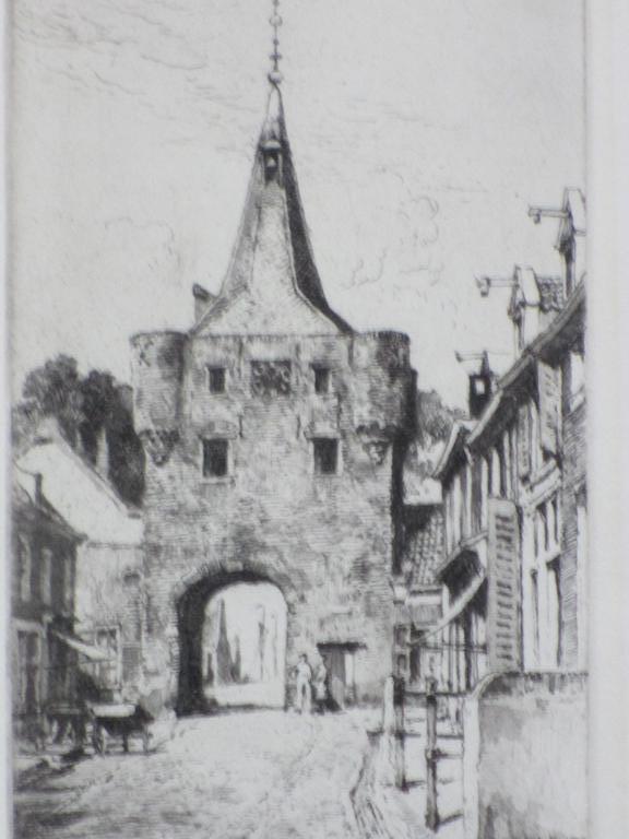 H.E.Roodenburg, De Vischpoort Elburg, Ets  kopen? Bied vanaf 35!