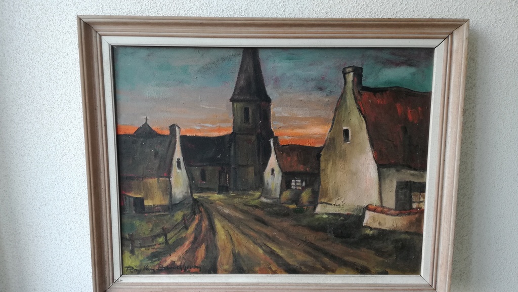 Onbekend kunstenaar (eind 19de eeuw), Olieverf op doek, Dorpzicht kopen? Bied vanaf 25!