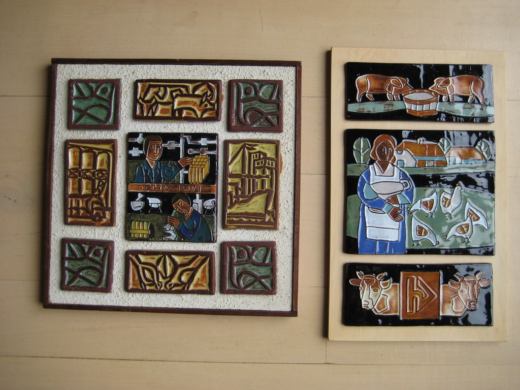 Henk Potters keramiek 2 stuks tegeltableau kopen? Bied vanaf 1!