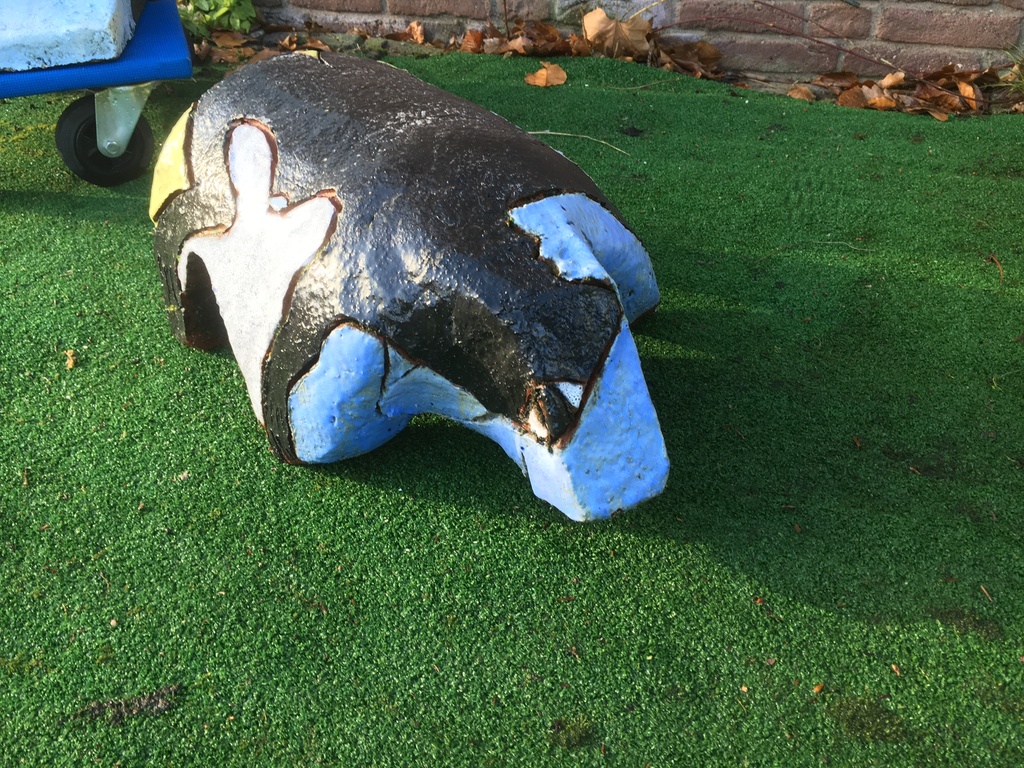 Beest in zwart, blauw, wit geel van Jan Snoeck kopen? Bied vanaf 400!