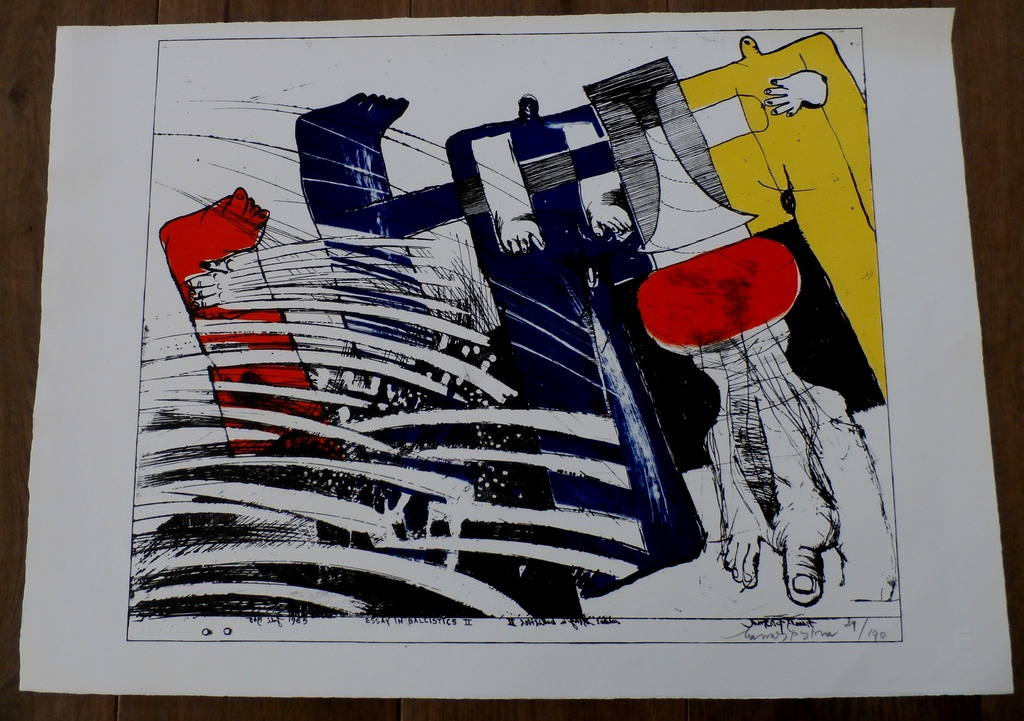 Hannes Postma, Zeefdruk: Essay in Ballistics, 1965, handgesigneerd kopen? Bied vanaf 50!