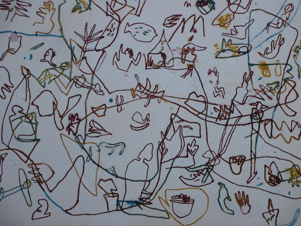 Jan Vos, Sans titre, Kleurenlitho verkocht voor € 60!