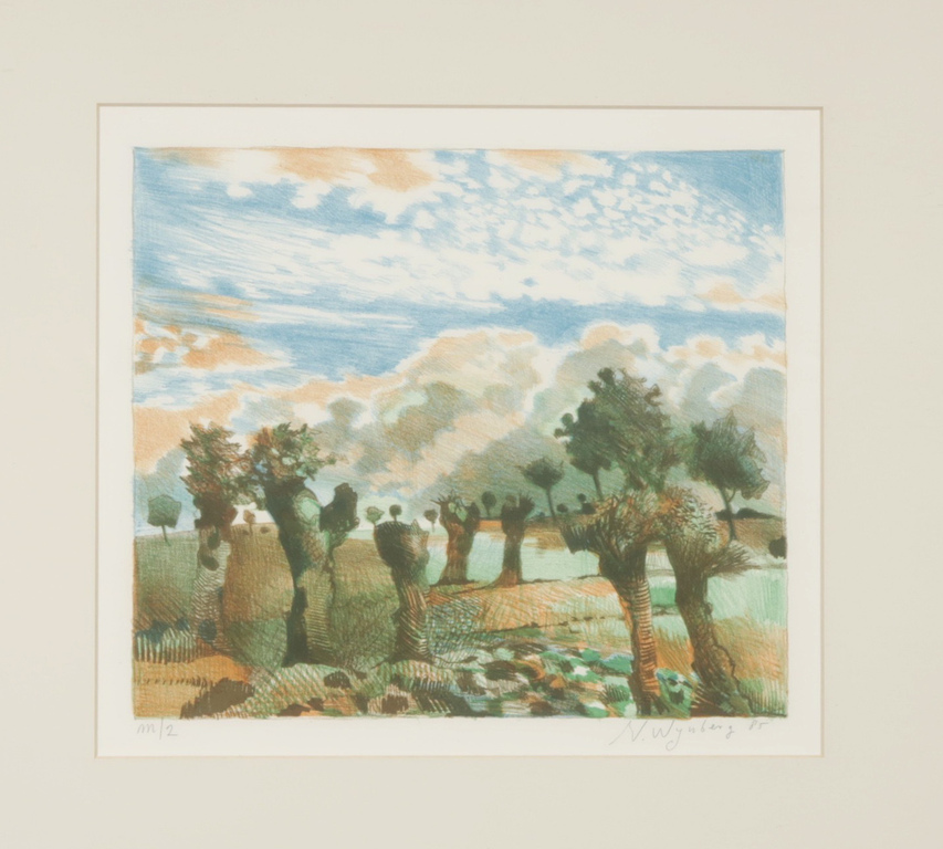 Nicolaas Wijnberg: Litho, Knotwilgen - Ingelijst kopen? Bied vanaf 40!