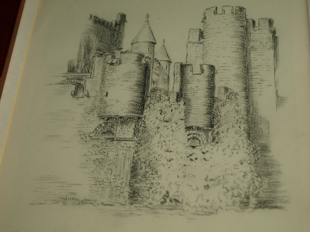 SIMON KOK – Tekening  – Kasteel in Gent  – Gesigneerd - ingelijst - ca 1980  kopen? Bied vanaf 1!