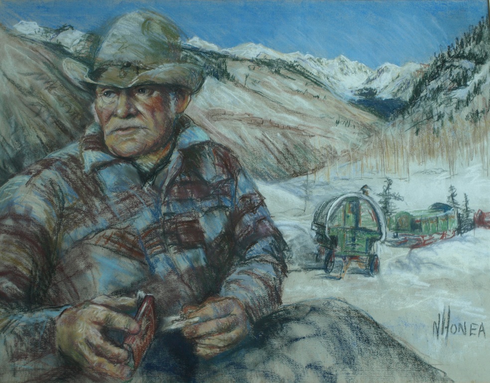 Onduidelijke signatuur : Pasteltekening – Cowboy – gesigneerd & ingelijst kopen? Bied vanaf 1!