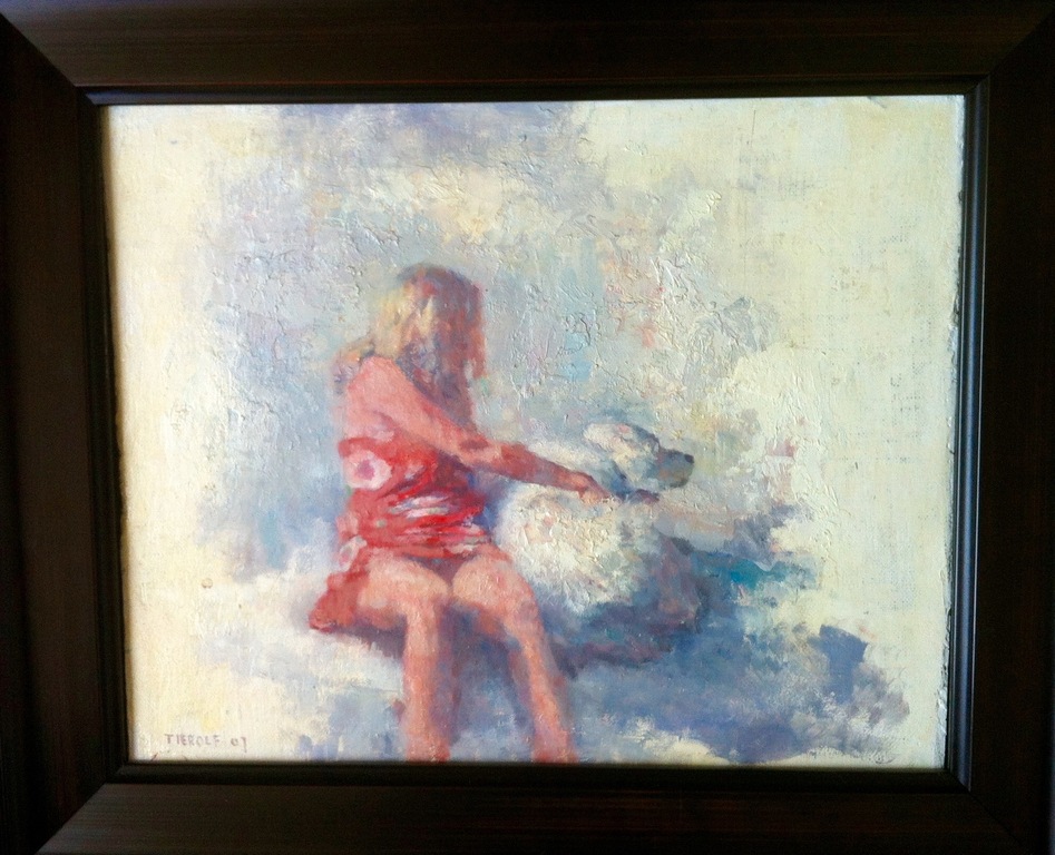 Erik Tierolf 'Vrouw met hond' (olieverf op paneel) kopen? Bied vanaf 500!