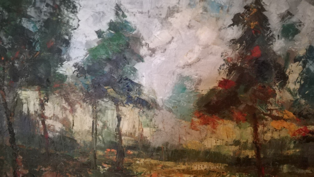 Onbekend kunstenaar, Olieverf op doek, Boszicht kopen? Bied vanaf 1!