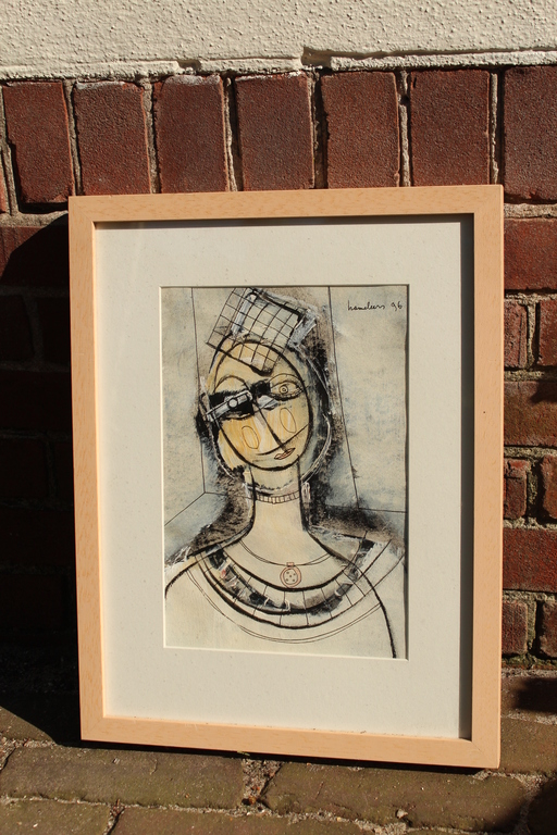 Jo Hameleers: portret van vrouw (olieverf) kopen? Bied vanaf 50!