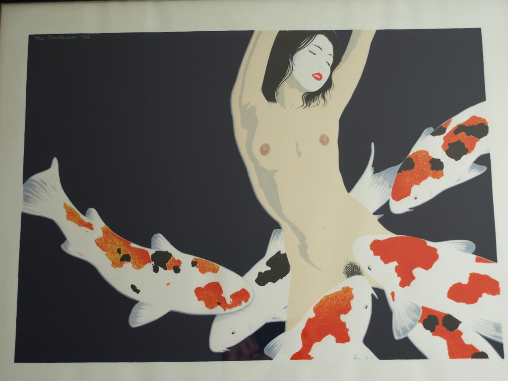 FERRY BERTHOLET (1952)-Zeefdruk –Japans naakt met koi karpers–Gesigneerd-1986 kopen? Bied vanaf 75!