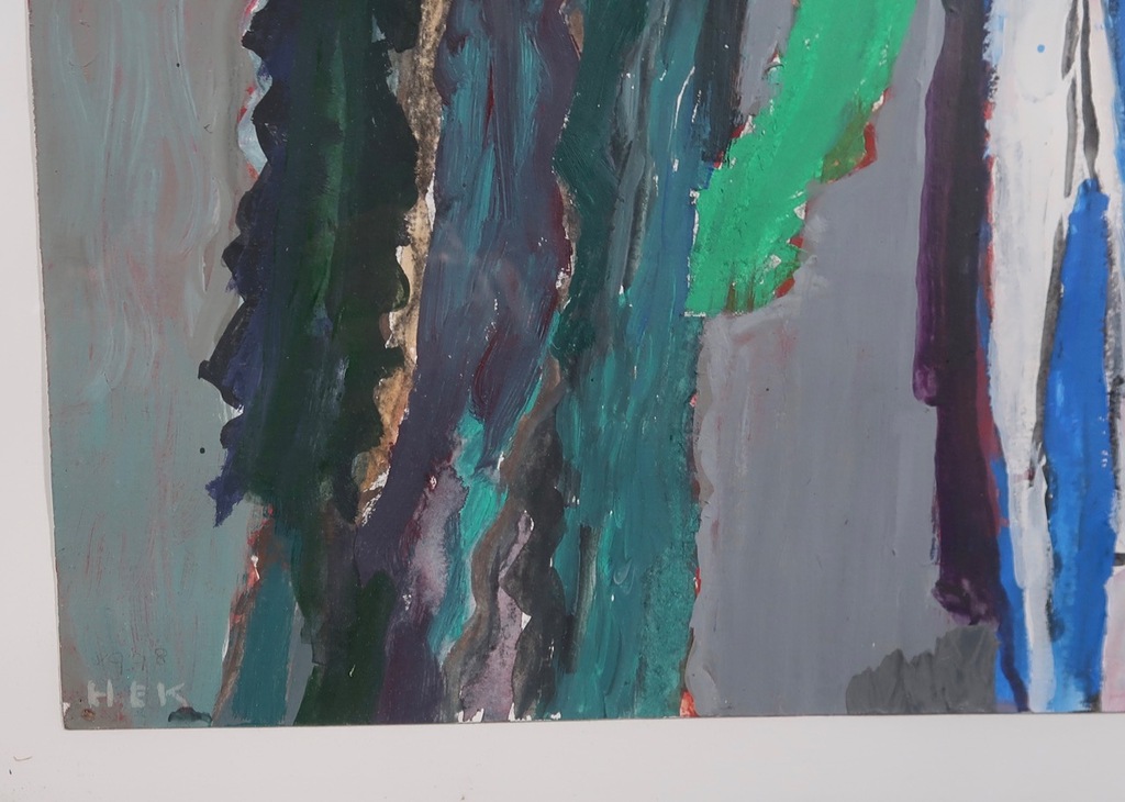 Hans Ebeling Koning: Gouache, Compositie met cactussen - Ingelijst (groot) kopen? Bied vanaf 100!