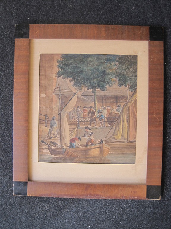 oude 18e eeuwse aquarel "Vismarkt Leiden" ongesigneerd  kopen? Bied vanaf 1!
