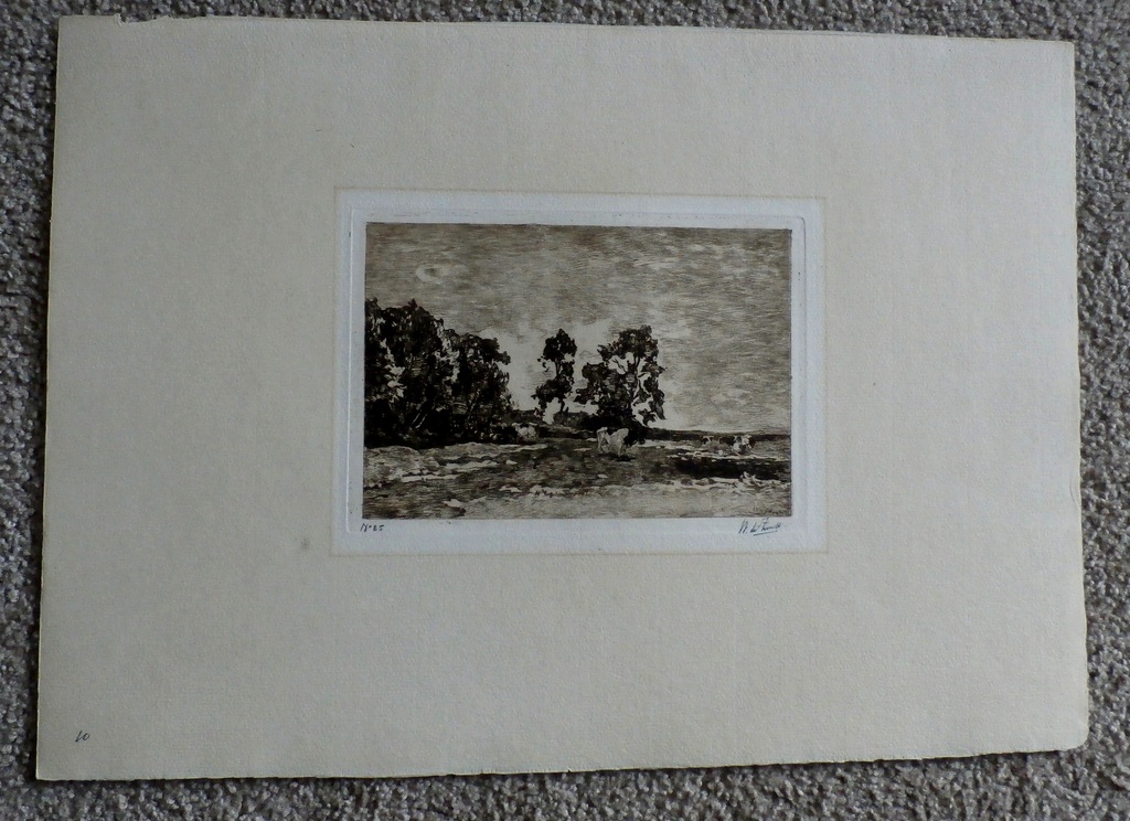 Willem de Zwart - ets: Koeien in landschap 2 kopen? Bied vanaf 45!