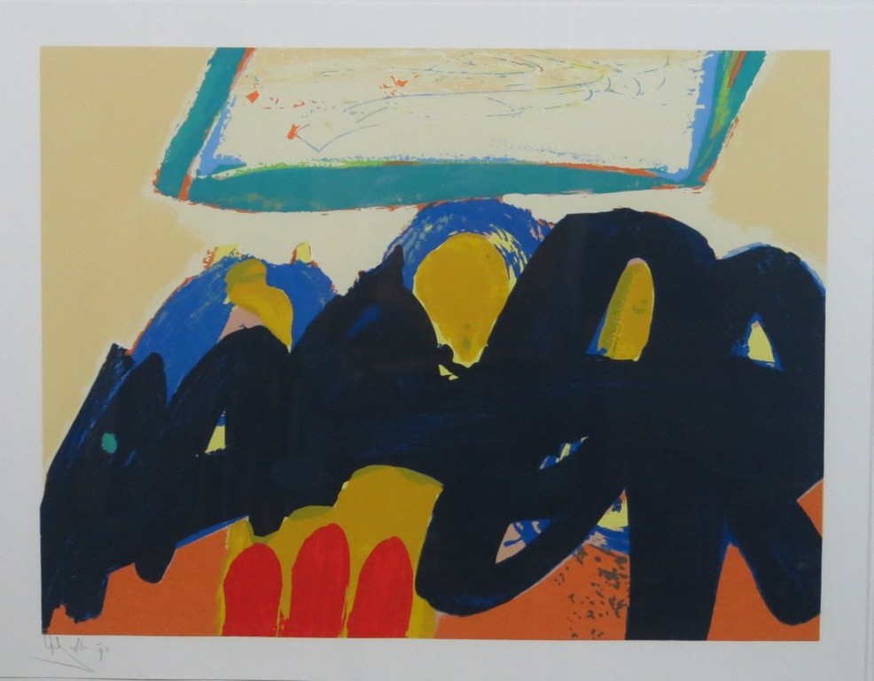 Arty Grimm: Zeefdruk, zonder titel -Ingelijst verkocht voor € 56!