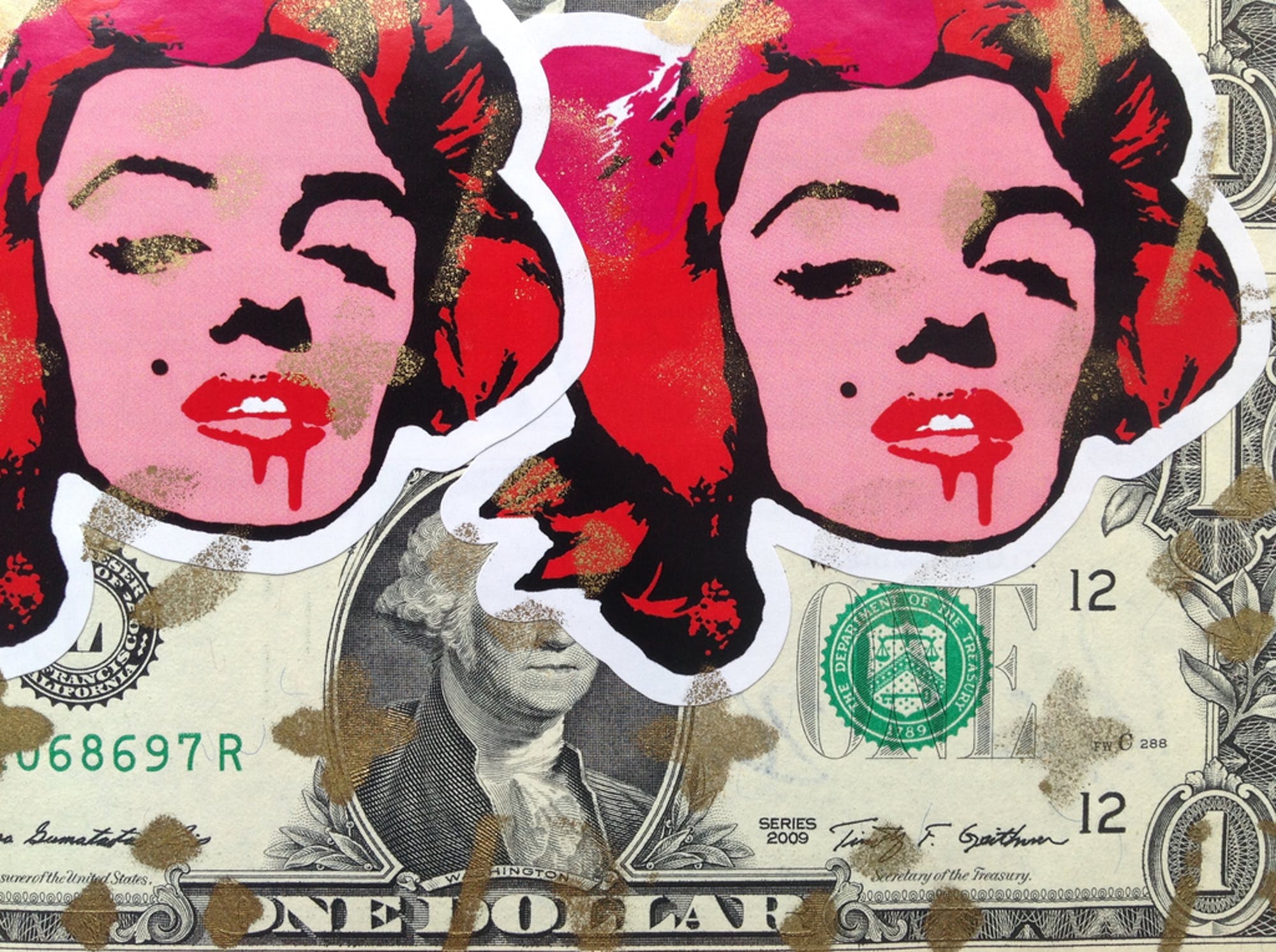 DEATH NYCgraffiti pop art biljet2 Monroe Red verkocht! Bekijk de veilingopbrengst.