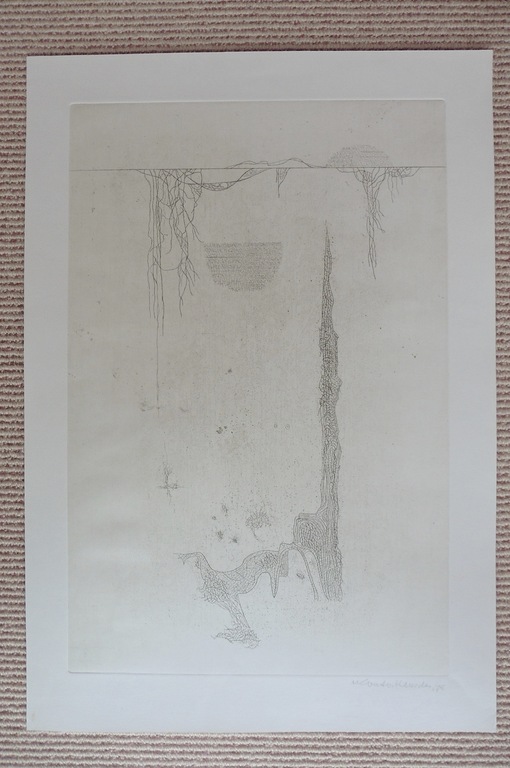 Wout van Heusden, z.t., ets, 1975 verkocht voor € 45!