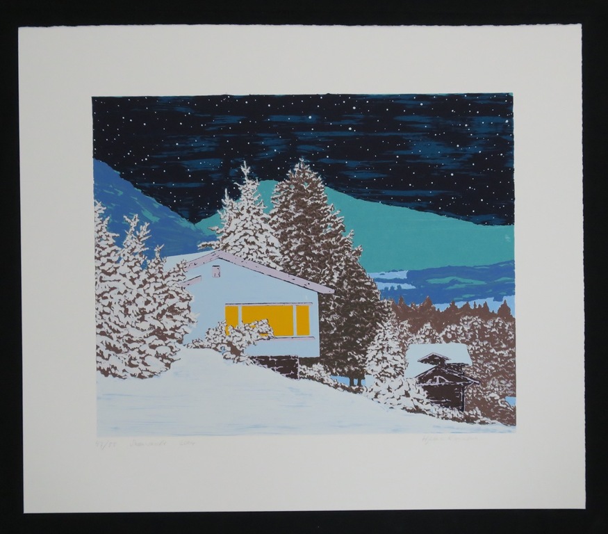 Hjalmar Riemersma: Zeefdruk, Sneeuwnacht kopen? Bied vanaf 20!