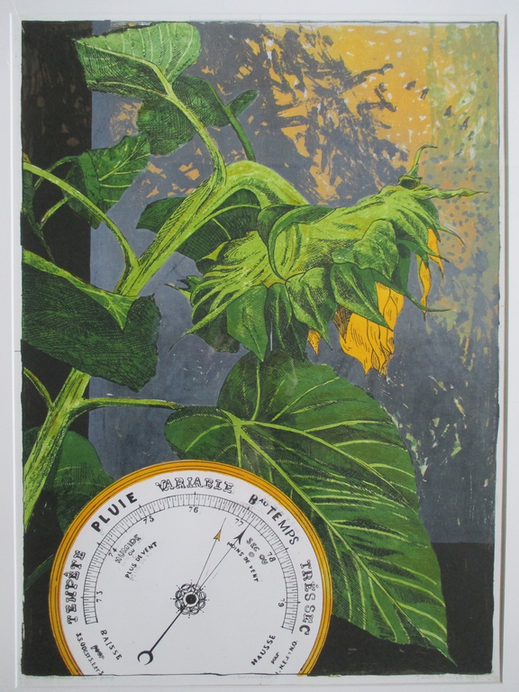 Joost Minnigh, grote litho "Barometer" Barth lijst verkocht voor € 75!