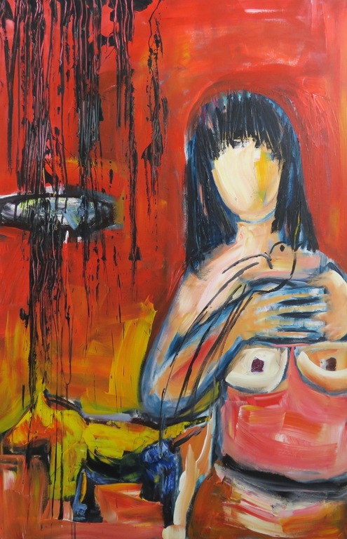 Franca Muller Jabusch: Olieverf op doek, Vrouw en vogel kopen? Bied vanaf 50!