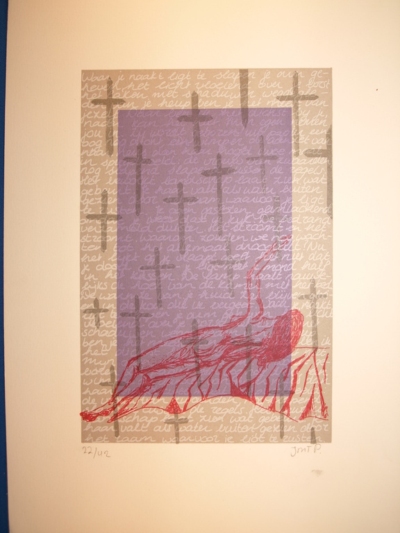 Onbekende kunstenaar – Zeefdruk – Kunstacademie MINERVA Groningen – 1994 kopen? Bied vanaf 5!