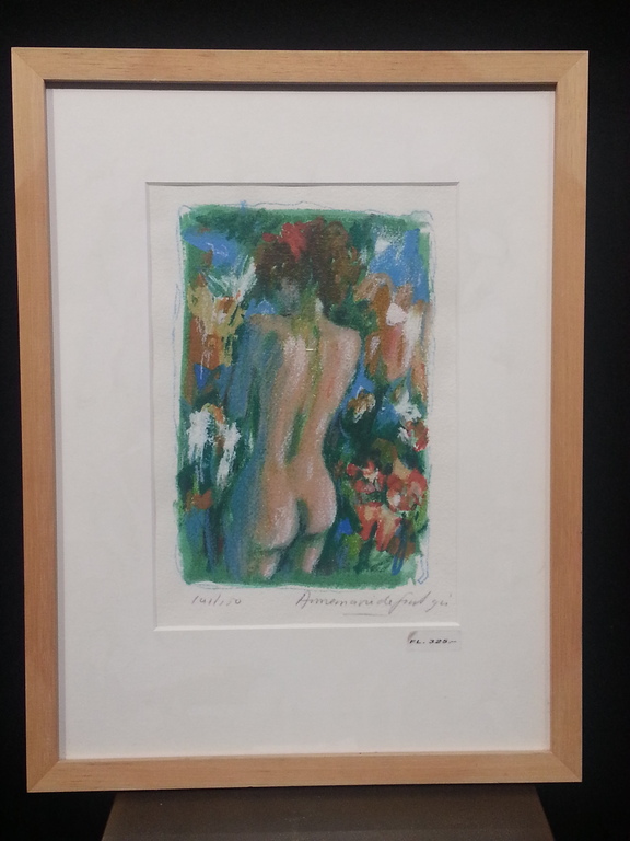 Annemarie de Groot, zeefdruk op papier in houten lijst verkocht voor € 35!