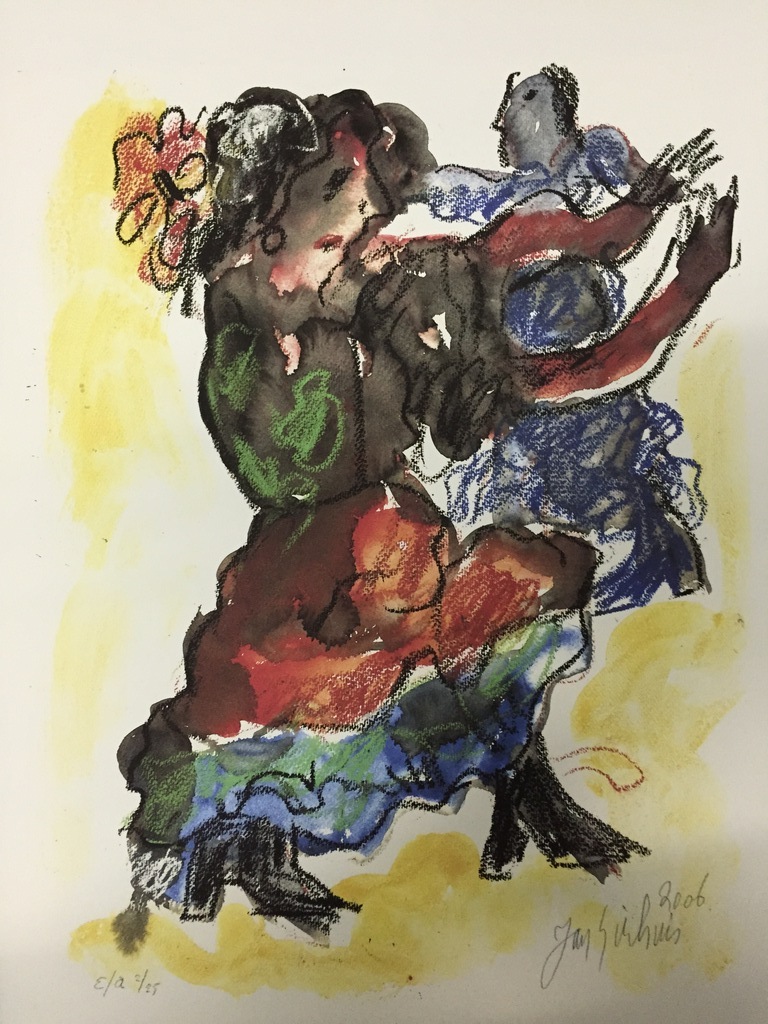 JAN SIERHUIS Originele E/A Piezo/ zeefdruk  Titel: De Dans 2006 verkocht voor € 80!