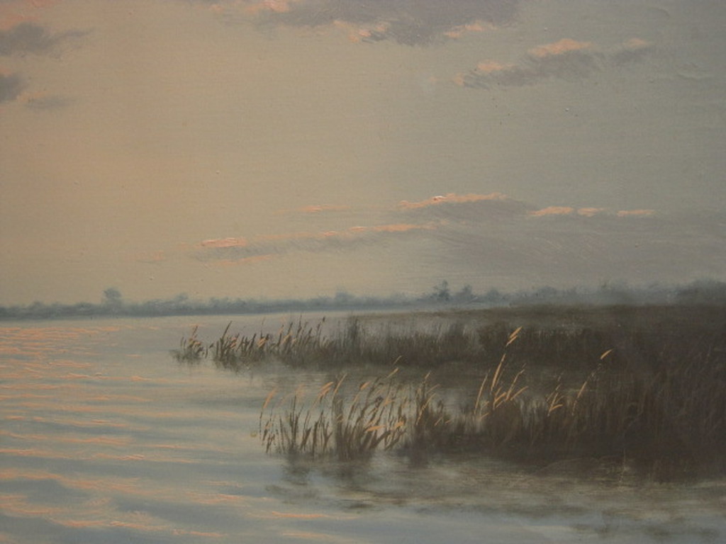 omstreeks 1920 olieverf "schemering op de plas" niet gesigneerd  kopen? Bied vanaf 1!