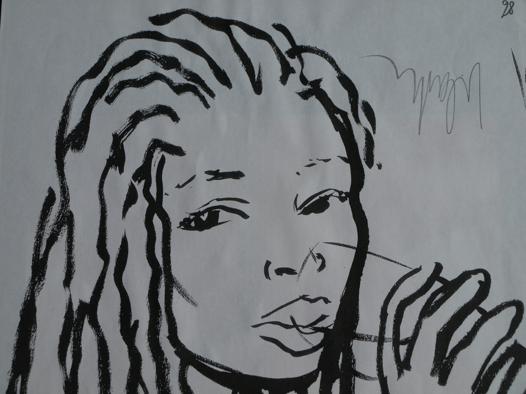 Peter Klashorst : Tekening / schets – Drinkende vrouw – gesigneerd kopen? Bied vanaf 1!