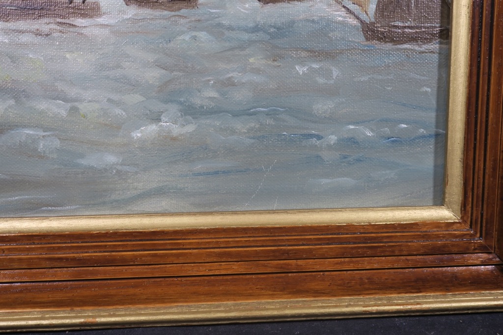 Herman Lievers: Olieverf op doek, Botters op de Gouwzee - Ingelijst kopen? Bied vanaf 1!