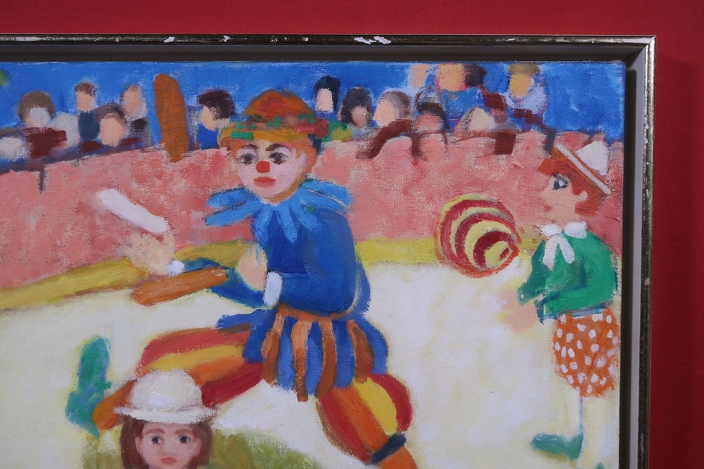 Tine Lebesque: Olieverf op doek, Clown en kind - Ingelijst kopen? Bied vanaf 1!
