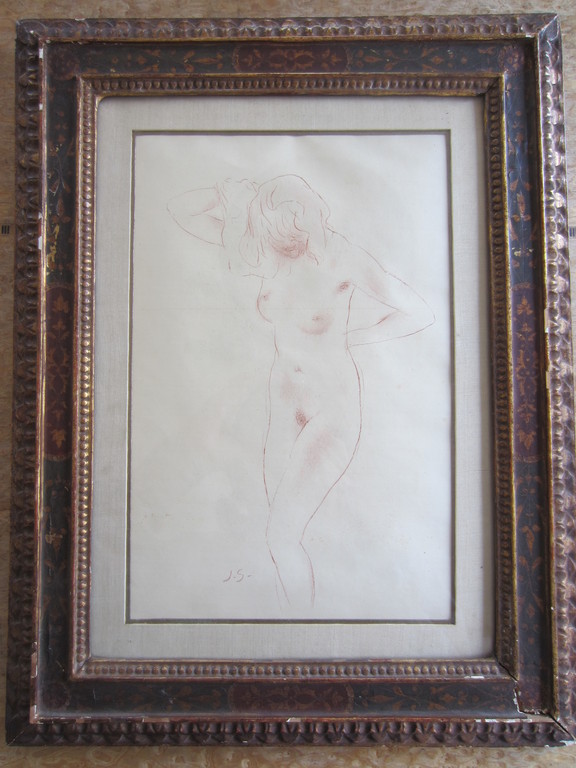 FRAAIE TEKENING JAN SLUIJTERS STAAND NAAKT verkocht voor € 195!