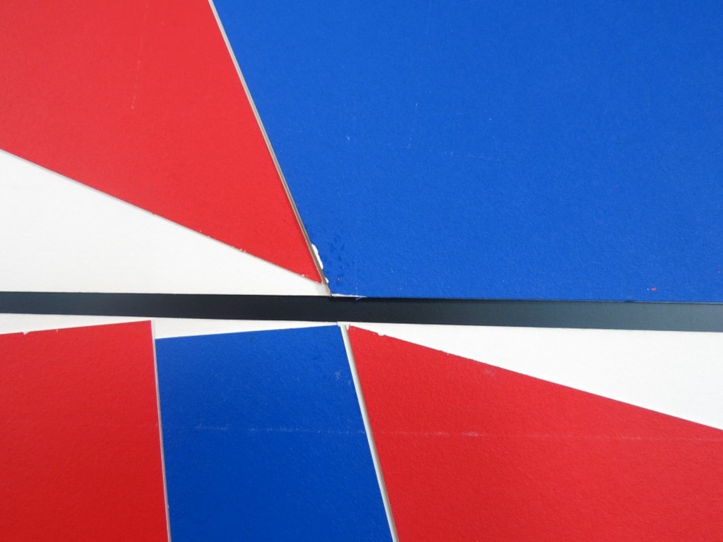 Onbekend gesigneerd: 2x Collage, Rood/blauw kopen? Bied vanaf 1!